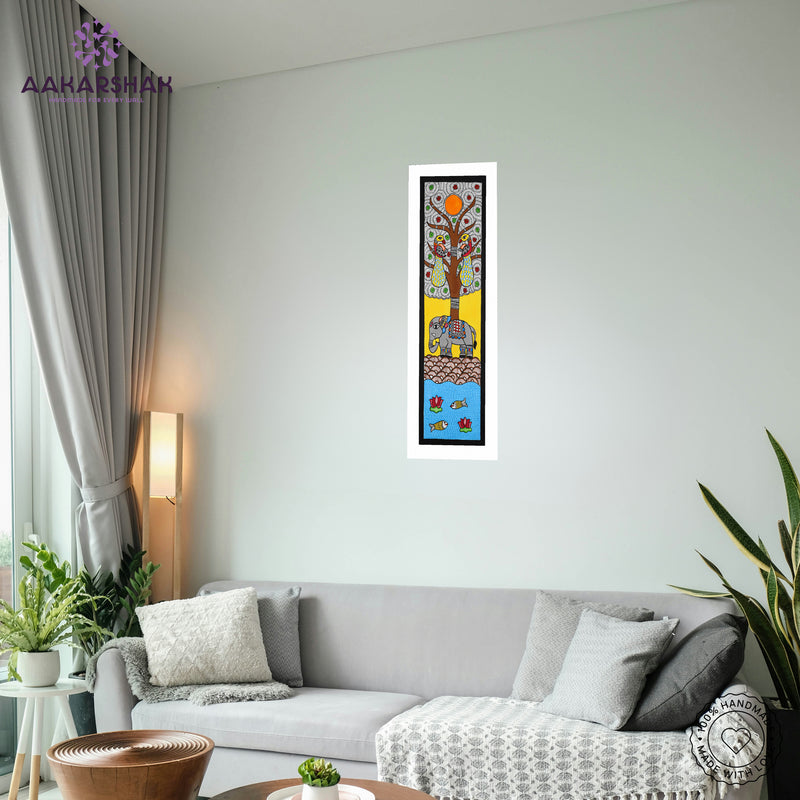 vibrant handmade elephant painting-depicting indian folk traditions