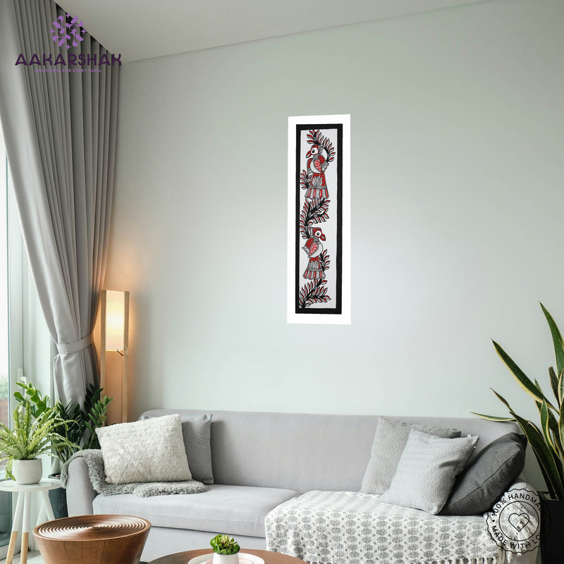 vibrant handmade peacock painting-depicting indian folk traditions