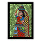 Handmade Madhubani Lady Painting 8x12 Inch Framed Indian Wall Decor