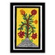 Handmade Kalamkari painting with Flower motif, framed for wall decor – traditional Indian folk art
