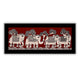Handmade Kalamkari Elephant Painting Framed  8x23  Inch Wall Art
