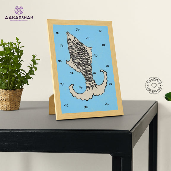 vibrant handmade fish painting-depicting indian folk traditions
