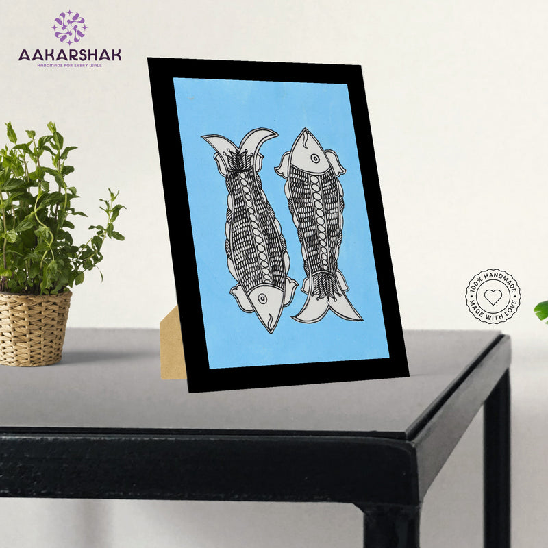 vibrant handmade fish painting-depicting indian folk traditions
