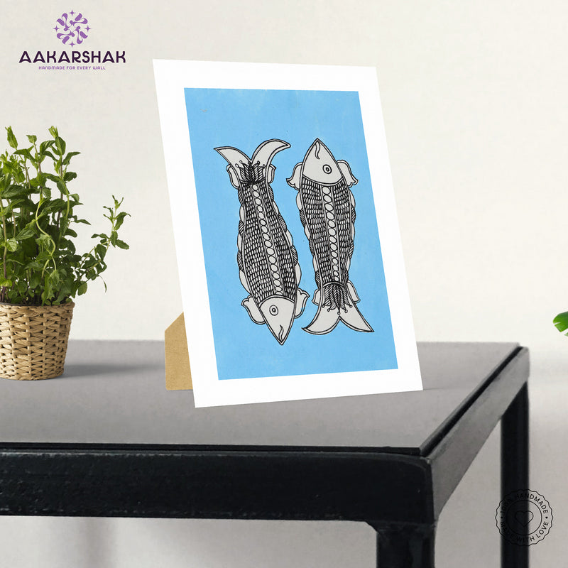 vibrant handmade fish painting-depicting indian folk traditions
