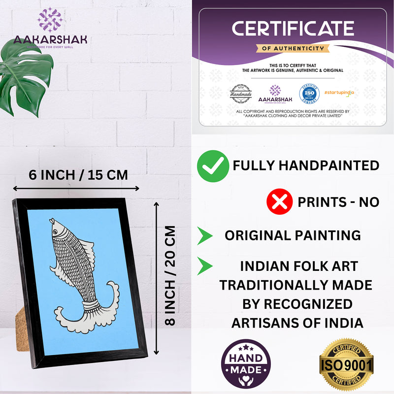 handmade iso certified-fish kalamkari painting
