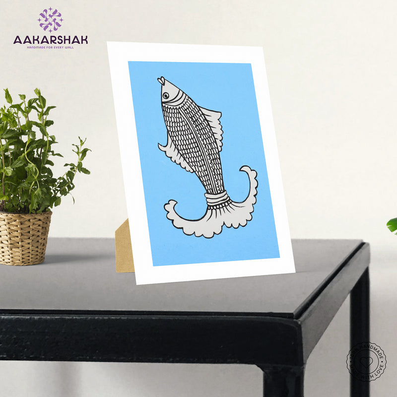 vibrant handmade fish painting-depicting indian folk traditions
