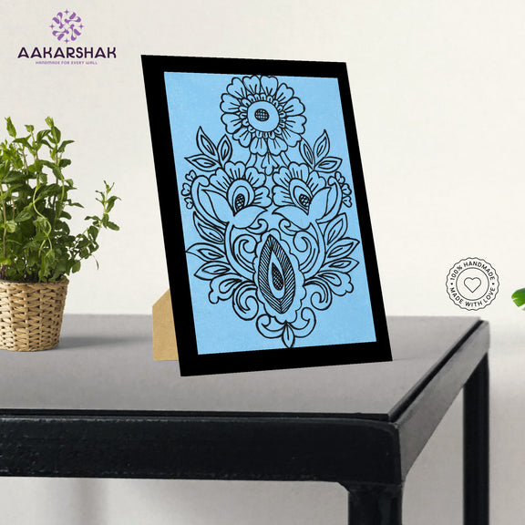 vibrant handmade flower painting-depicting indian folk traditions
