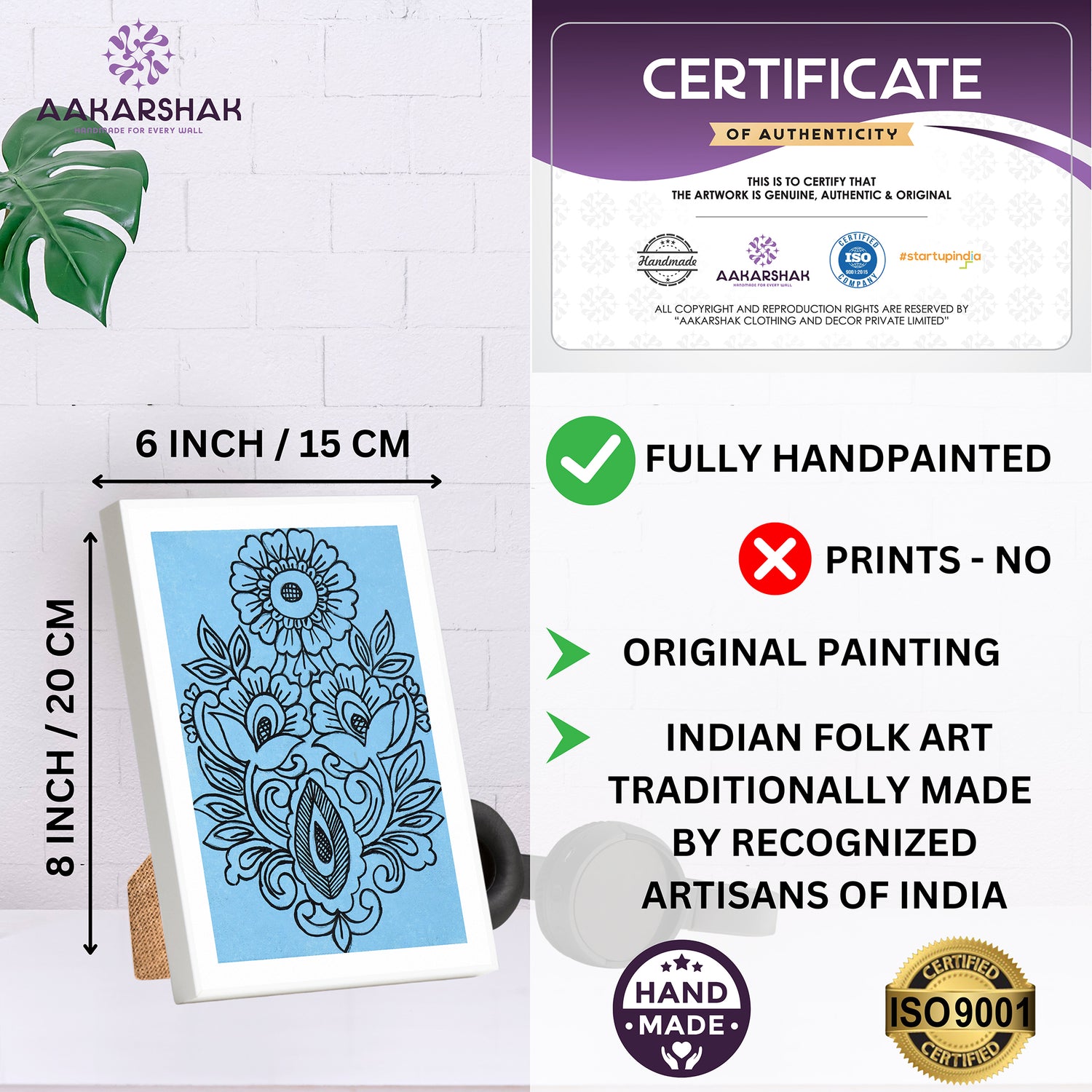 handmade iso certified-flower kalamkari painting
