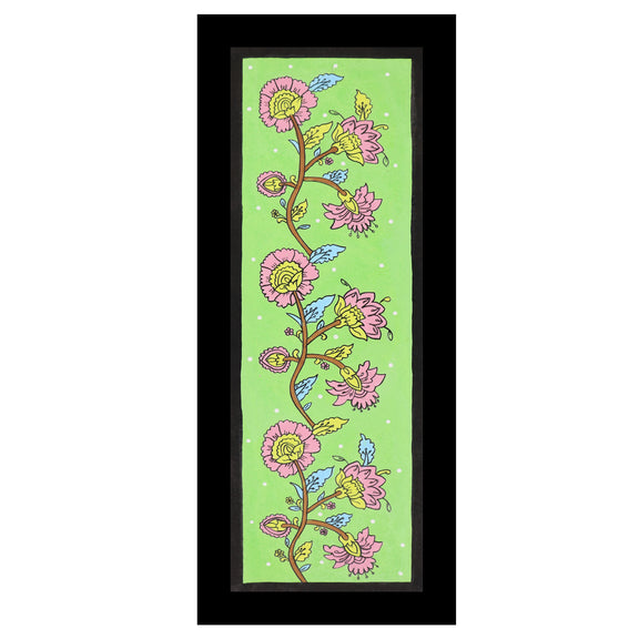 Framed artwork of a colorful flower-with handmade kalamkari painting 