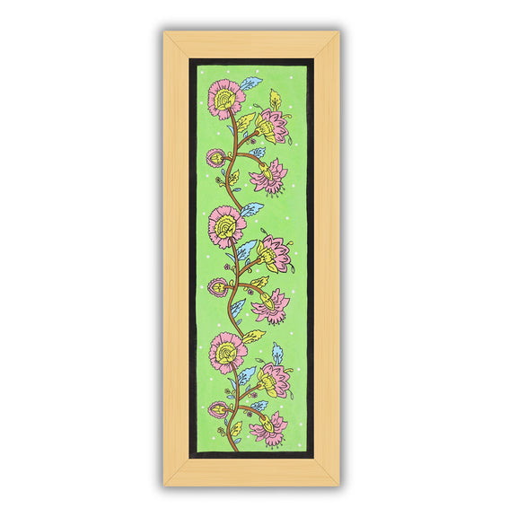 Framed artwork of a colorful flower-with handmade kalamkari painting 