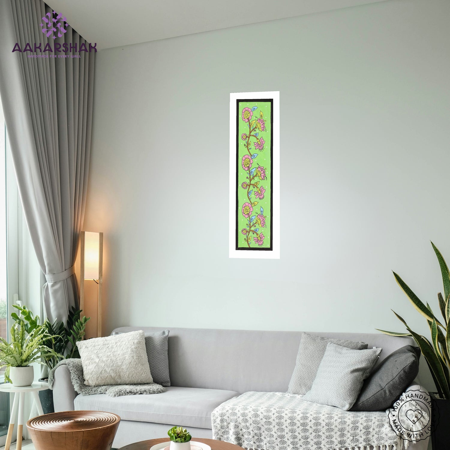 vibrant handmade flower painting-depicting indian folk traditions