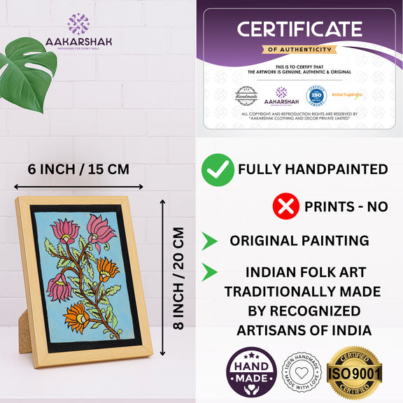 handmade iso certified-flower kalamkari painting

