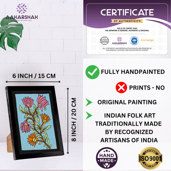 handmade iso certified-flower kalamkari painting
