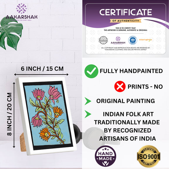 handmade iso certified-flower kalamkari painting
