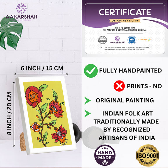 handmade iso certified-flower kalamkari painting
