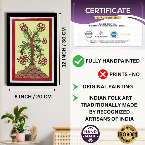 handmade iso certified-flower kalamkari painting
