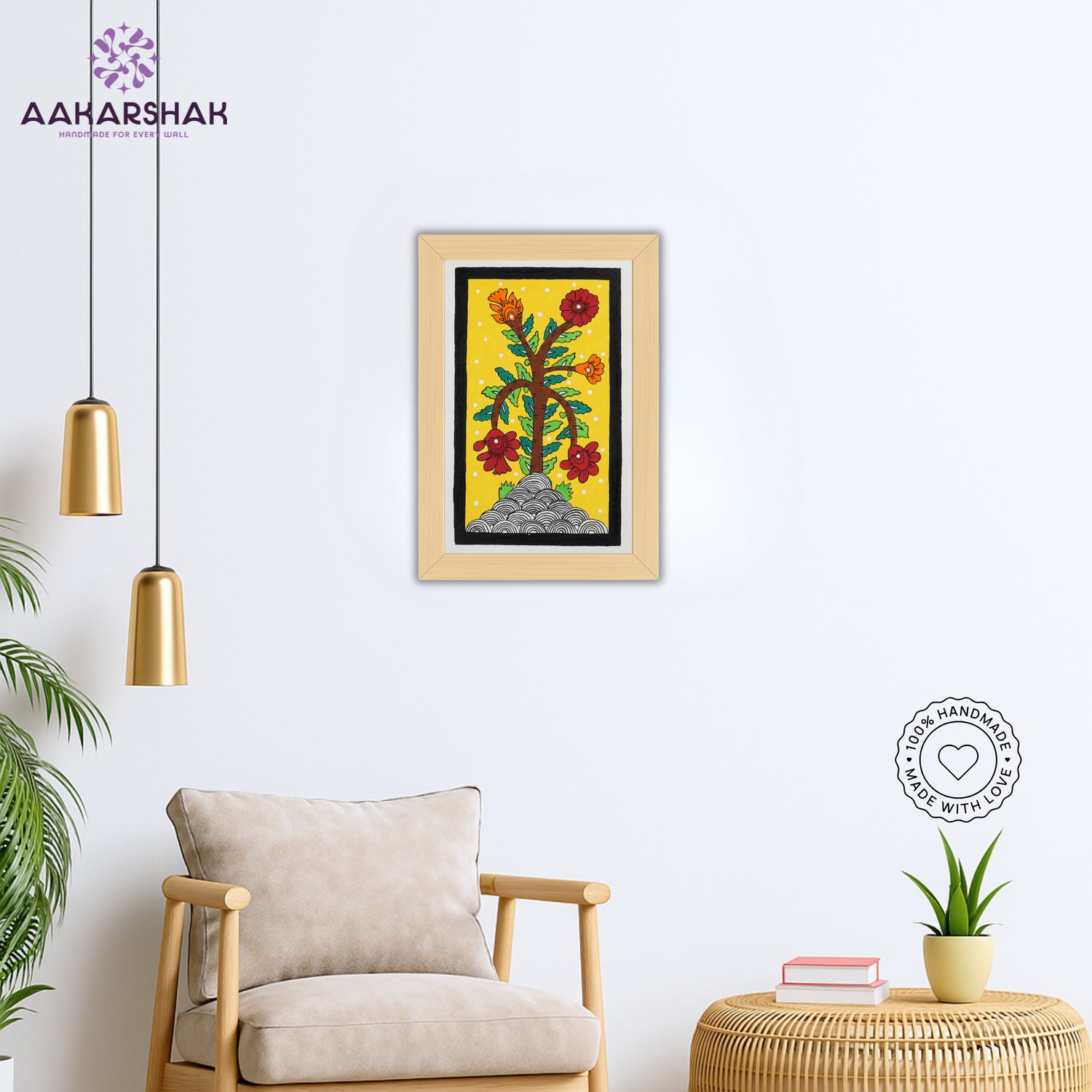 vibrant handmade peacock painting-depicting indian folk traditions
