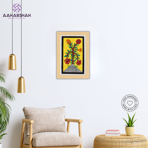 vibrant handmade peacock painting-depicting indian folk traditions
