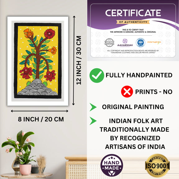 handmade iso certified-flower kalamkari painting