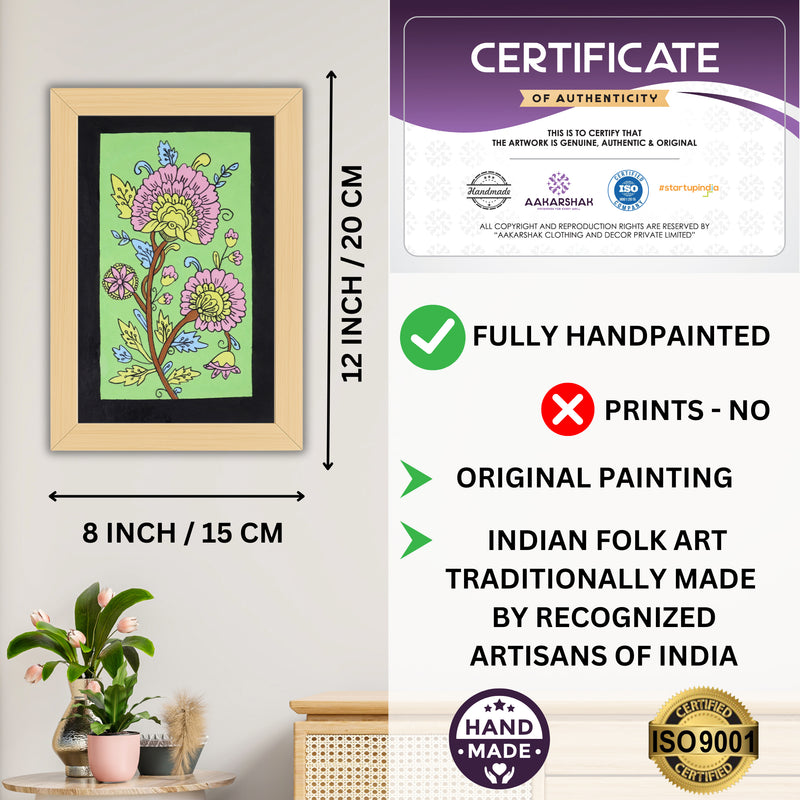 handmade iso certified-flower kalamkari painting