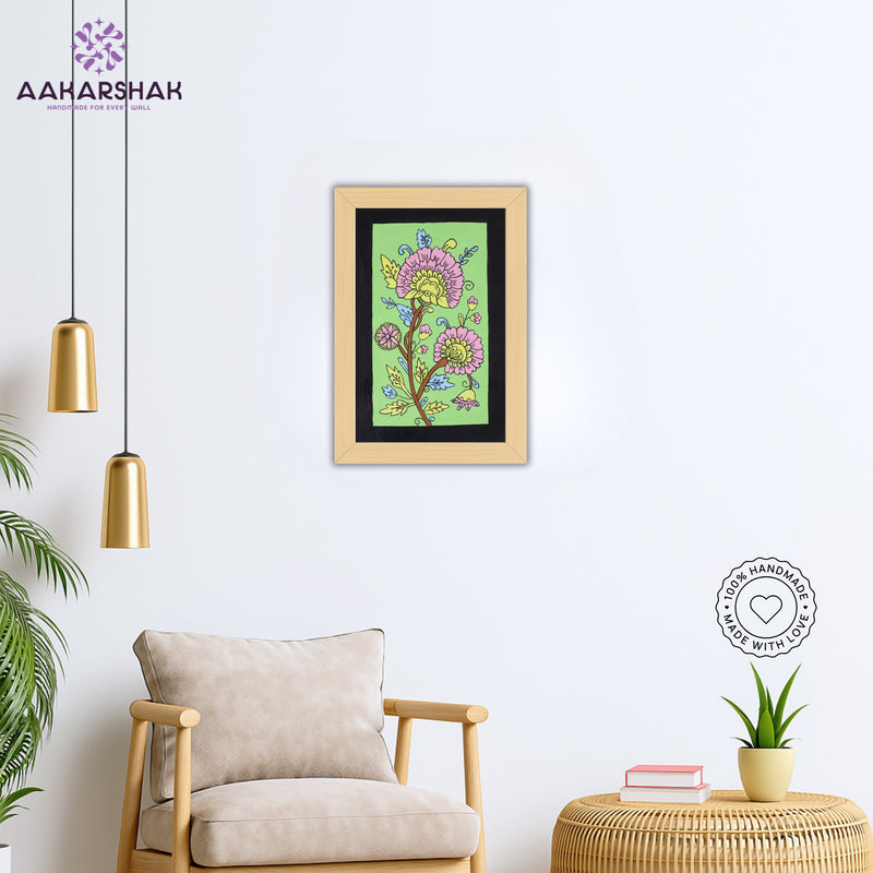 vibrant handmade peacock painting-depicting indian folk traditions
