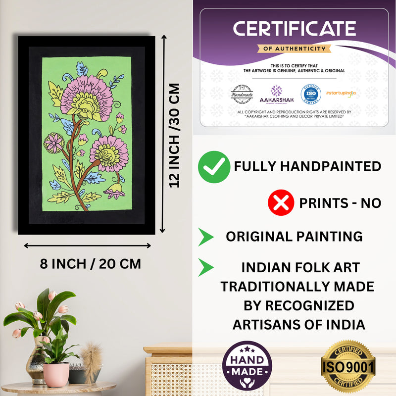 handmade iso certified-flower kalamkari painting
