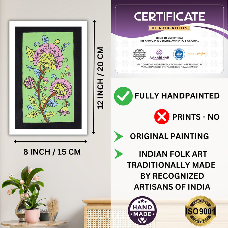 handmade iso certified-flower kalamkari painting