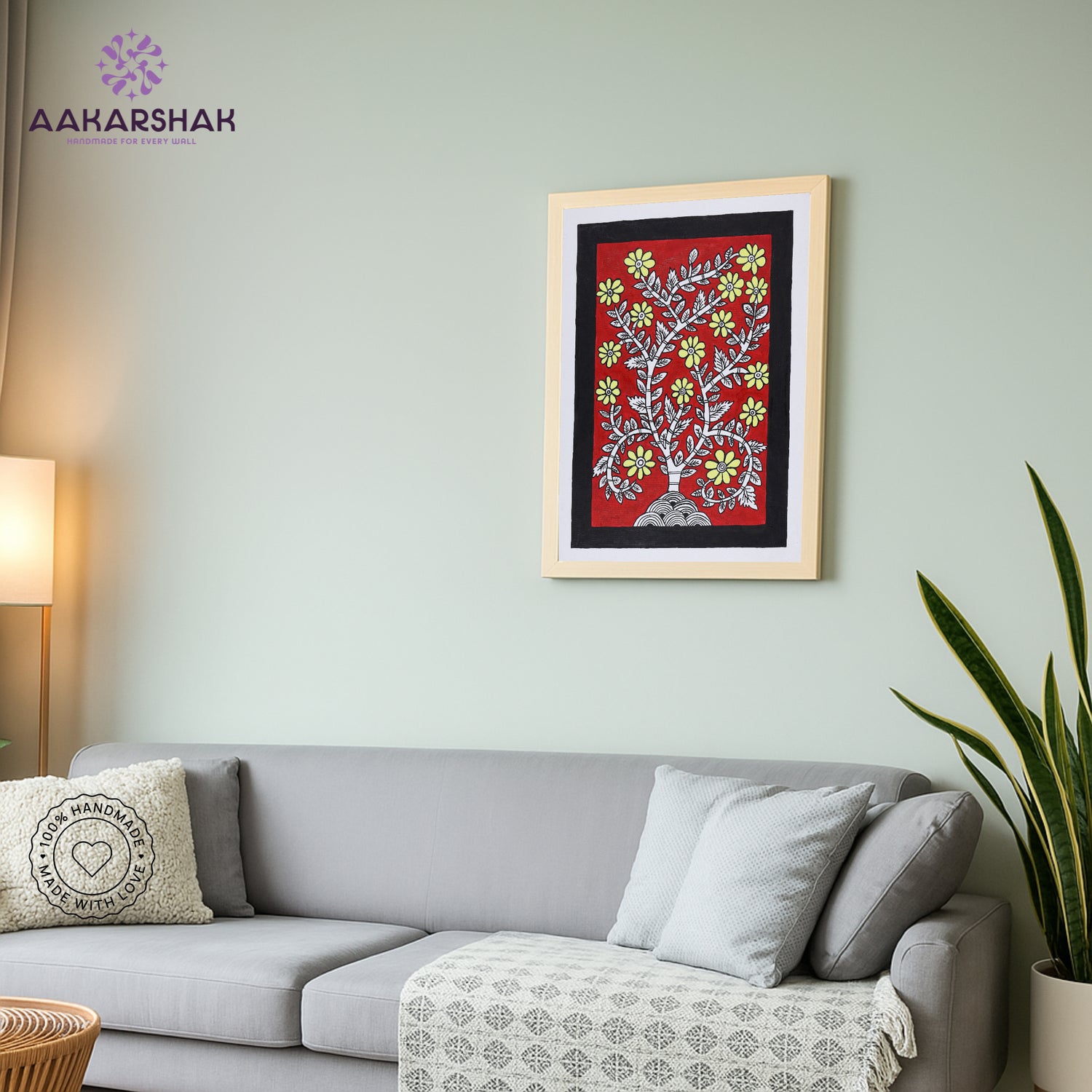 vibrant handmade flower painting-depicting indian folk traditions