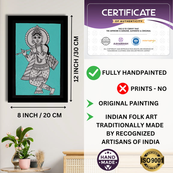 handmade iso certified-krishna kalamkari painting