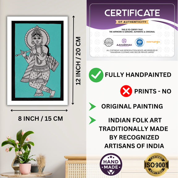 handmade iso certified-krishna kalamkari painting
