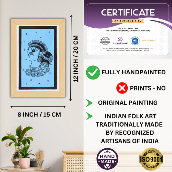 handmade iso certified-lady kalamkari painting