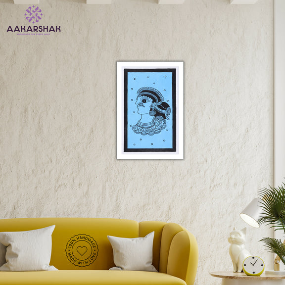 vibrant handmade lady painting-depicting indian folk traditions
