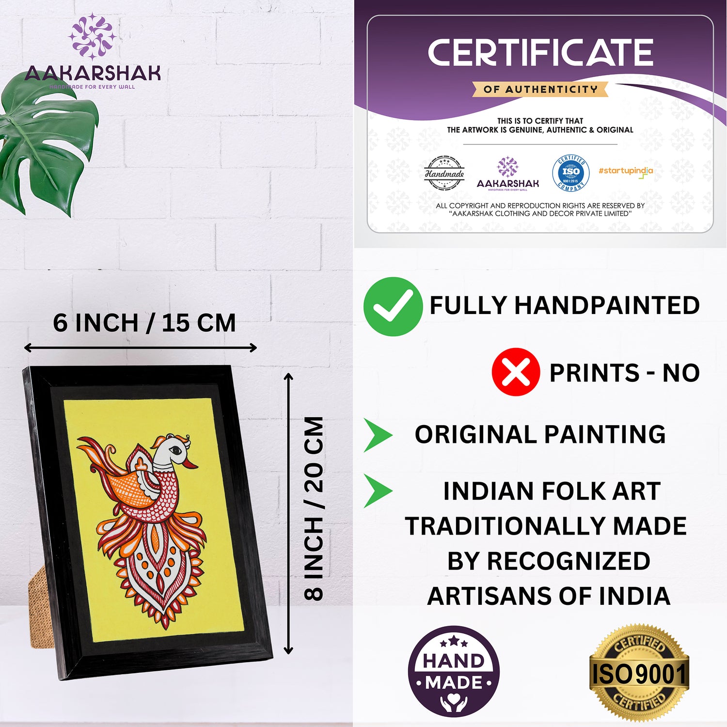 handmade iso certified-peacock kalamkari painting
