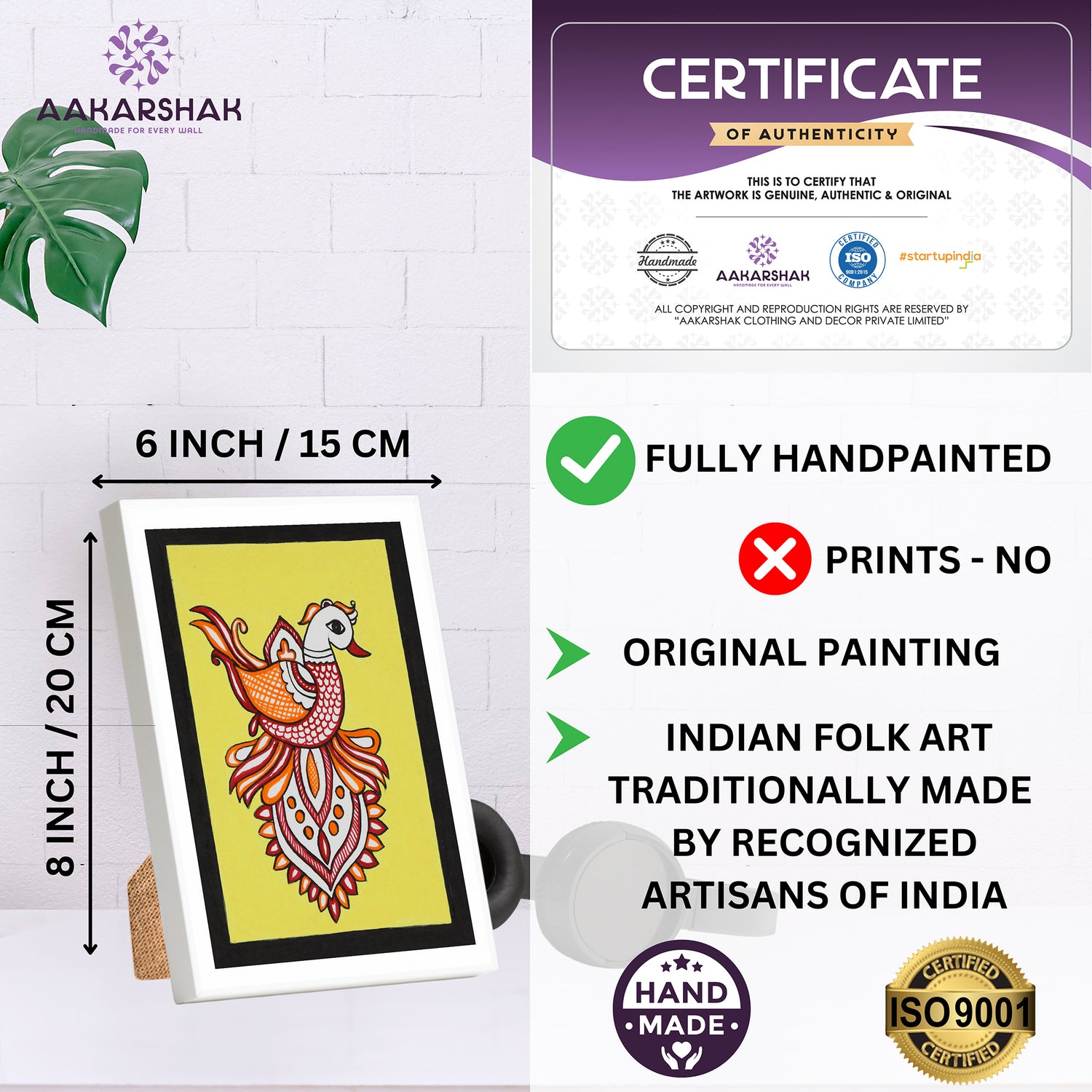 handmade iso certified-peacock kalamkari painting
