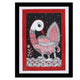 Framed artwork of a colorful peacock -with handmade kalamkari painting 
