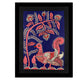 Framed artwork of a colorful peacock -with handmade kalamkari painting 
