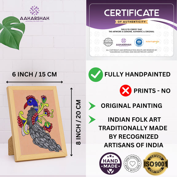 handmade iso certified-peacock kalamkari painting