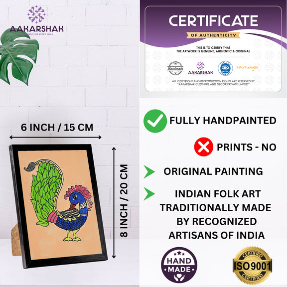 handmade iso certified-peacock kalamkari painting