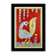 Framed artwork of a colorful peacock -with handmade kalamkari painting 