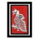 handmade kalamkari painting peacock-in vibrant traditional folk art style