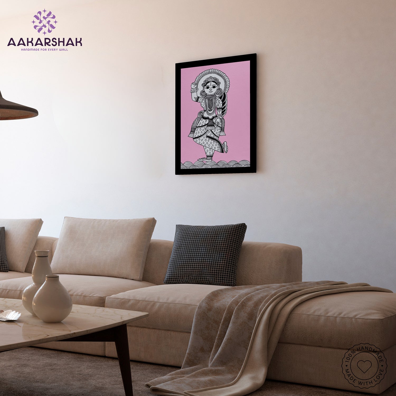 vibrant handmade radha painting-depicting indian folk traditions