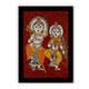 Framed artwork of a colorful shiv and parvati-with handmade kalamkari painting 