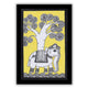 Handmade Kalamkari Elephant Painting – Framed 8x12 Inch Wall Art