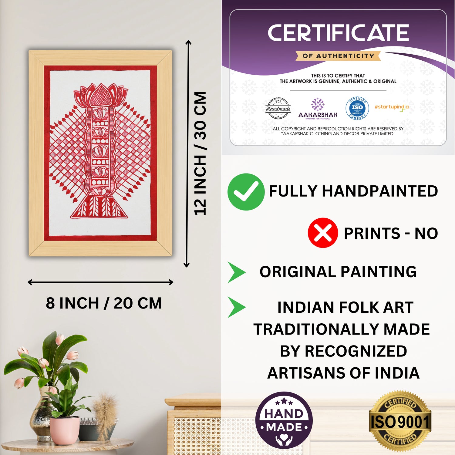 handmade iso certified-bamboo madhubani painting
