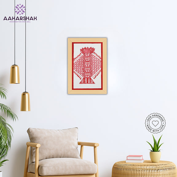 vibrant handmade bamboo painting-depicting indian folk traditions
