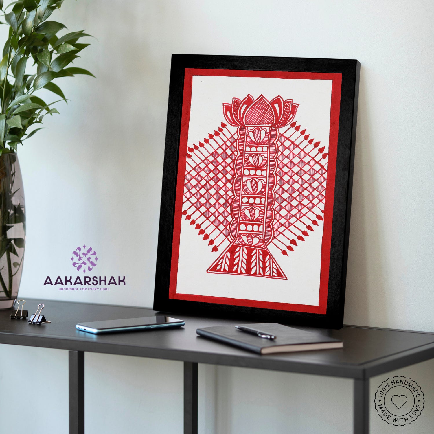 vibrant handmade bamboo painting-depicting indian folk traditions
