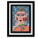 Framed artwork of a colorful buddha -with handmade madhubani painting 