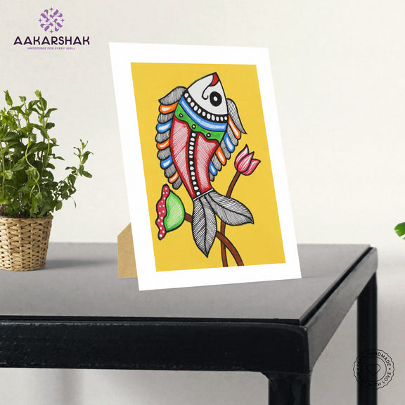 vibrant handmade madhubani painting-depicting indian folk traditions
