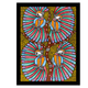 Framed artwork of a colorful dancing peacock -with handmade madhubani painting 
