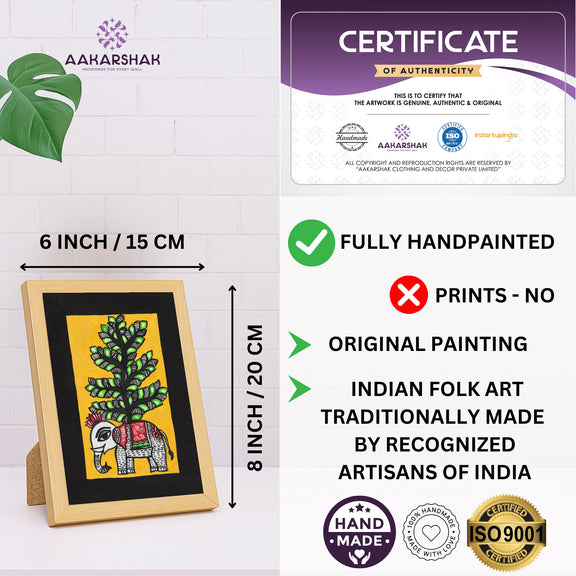 handmade iso certified-madhubani elephant painting
